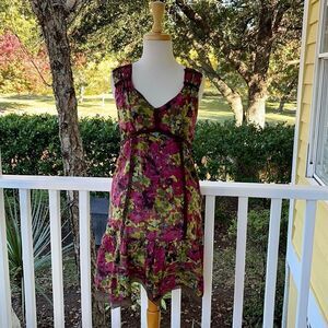 Sundance Ruffled Floral Silk Dress